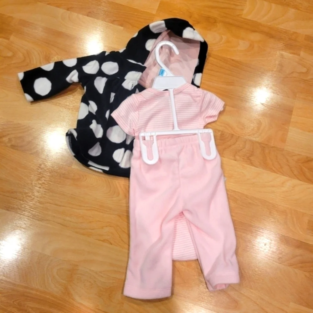 3 PIECE CARTER'S BABY GIRL ONESIE FLEECE PANTS FLEECE COAT SET SIZE 6 months new